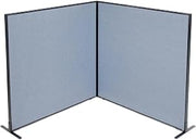 Global Industrial 60-1/4"W x 60" H Freestanding 2-Panel Corner Room Divider, Blue