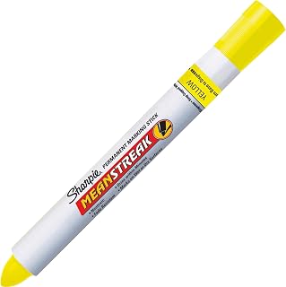 Sharpie Mean Streak Permanent Marking Stick, Bullet Tip, Yellow (Pack of 12)