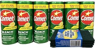 Comet With Bleach ~ With 50% More Cleaning Power - 21 Oz Containers ~ (Lemom)