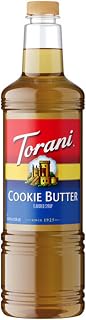 Torani Cookie Butter Coffee Syrup 1 Liter with Pump, Premium Coffee Flavoring Syrup for Lattes, Iced Coffee, Cappuccinos, Desserts & Specialty Drinks