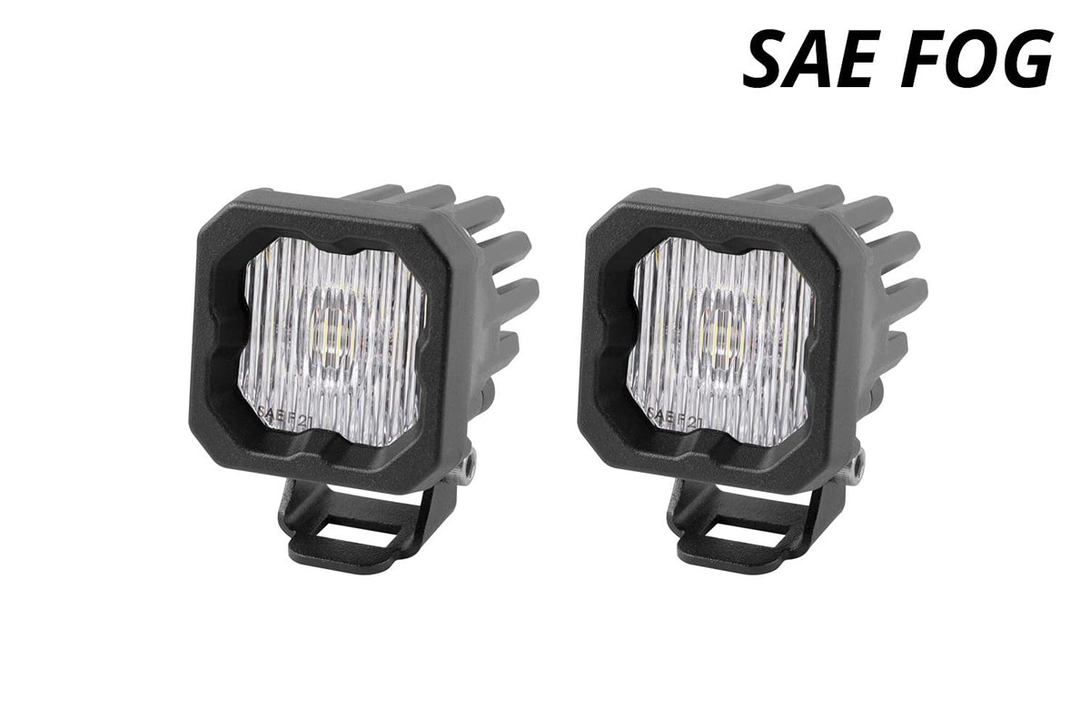 SSC1 White SAE/DOT Fog Standard LED Pod (pair) by Diode Dynamics – SAE Fog, Amber Backlight, Model DD6847P