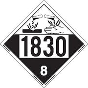 Labelmaster ZRV41830 UN 1830 Corrosive Hazmat Placard, Rigid Vinyl (Pack of 25)