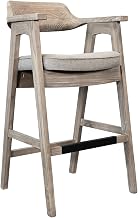 Sunny Designs Wren Wood & Upholstered Seat Bar Stool in Natural/Black (Set of 2)