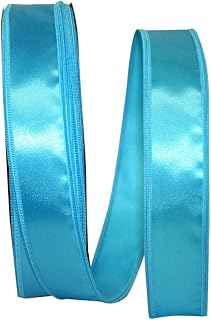 Reliant Ribbon Dyna Satin Ez Wired Edge Ribbon, 1-1/2 Inch X 100 Yards, Turquoise