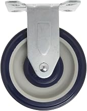 HUBERT Rigid Plate Caster Blue Polyurethane - 5"Dia 4.125" x 3.125" Overall Plate Size, 3.25" x 2.25" Plate Hole Spacing