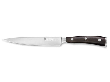 IKON Blackwood 6" Utility Knife by Wüsthof – 6", Stainless Steel, Brown, Model 1010530716