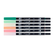 Dual Brush Pen Art Markers by Tombow – 1 Count (Pack of 6), Plastic, Nylon, Just Peachy, Model 56239
