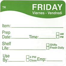 Daymark ToughMark Friday Labels Green/White Day of The Week - 2" Square 500 Per Roll