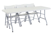 (4 Pack NPS 30 x 72 Heavy Duty Folding Table by National Public Seating – 30 inches x 72 inches x 29.5 inches, Plastic, Grey, Pack of 4