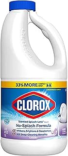 Clorox Splash-Less Bleach, Concentrated Formula, Lavender Scent, 40 Ounce Bottle - Pack of 2 (Package May Vary)