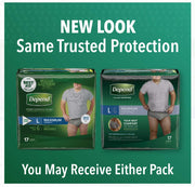 Depends Men Fitflex Max Extra Large Underwear – X Large, Cotton, Grey, Pack of 15