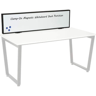 56" W x 16" H Universal Clamp-On Desk Partition by Global Industrial – Whiteboard, White, Model 695447