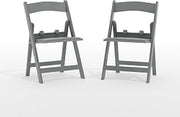Flash Furniture Hercules Kids Resin Folding Chair, White, 2-Pack | White Gray Padded Seat