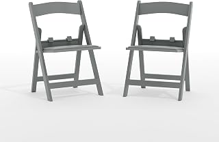 Flash Furniture Hercules Kids Resin Folding Chair, White, 2-Pack | White Gray Padded Seat