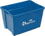 Recycling Bin by Global Industrial – 24"L x 16"W x 14.5"H, 18.0 gallons, Plastic, Blue, Model GTRUE18-01