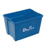 Recycling Bin by Global Industrial – 24"L x 16"W x 14.5"H, 18.0 gallons, Plastic, Blue, Model GTRUE18-01