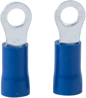 Gardner Bender 15-103 Electrical Ring Terminal, 16-14 AWG, Insulated Barrel, Crimp Connection, Blue