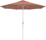 California Umbrella 12-Year Protection 9-Ft Outdoor Patio Umbrella, Sunbrella Fade-Resistant Fabric, Auto-Tilt, Heavy Duty Aluminum Frame, 8 Reinforced Ribs for Pool or Deck, White Pole, Dolce Mango