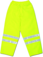 MCR Safety 598RPWX2 Class E Breathable Polyester/Polyurethane Waist Pant with 2-Inch White Vinyl Reflective Material, Fluorescent Lime, 2X-Large