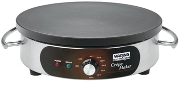 Crepe Maker with 208/240V & 16" Aluminum Cooking Plate by Waring – 16", Stainless Steel, Silver, Model WSC165BX