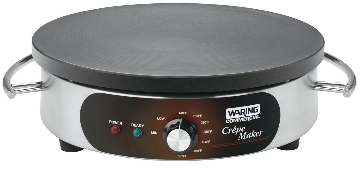 Waring 240 Volt | 6-15 Plug | 2800W / 16" / Silver Crepe Makers