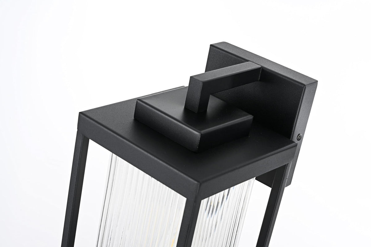 Ludlow One Light Outdoor Wall Sconce Black by Lighting Design – Iron, Black, Model OD308W13BK