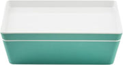Tablecraft Marvista Collection Rectangular Stackable Bowl and Lid, 3 Qt Capacity, 11.25" x 7.25" x 4", Jade Melamine, Space-Saving Food Container for Prep, Serving, and Organization