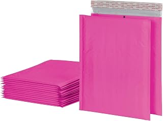 Quality Park Bubble Mailers, 8.25 x 11 Shipping Envelopes, Water Resistant Pink Poly Padded Envelopes, Redi-Strip Peel Off Closure, 25/Box (QUA85762)