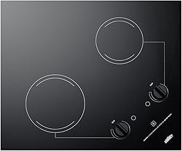 Summit 21" 2 Burner Electric Cooktop, Black - CR2B121 | 115 Volt Radiant Cooktop, ADA Compliant, Designed to fit popular 20" x 16" cutouts