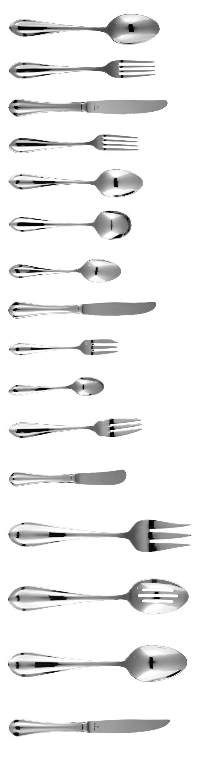 Forge 18/10 Stainless Steel Flatware Solid Handle Steak Knife by Fortessa – Steak Knife, Stainless Steel, Silver, Pack of 12, Model 1.5.109.00.006