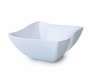 Wavetrends White China-Like Square 16 oz. Serving Bowl 80 Pieces by Fineline settings – 16.0 ounces, Plastic, White, Model 116-WH