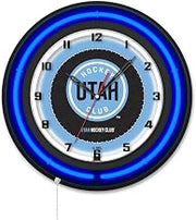 Holland Bar Stool Clk19BKUtahHC NHL 19 in. Dia. Utah Hockey Club Double Neon Wall Clock Black