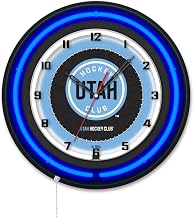 Holland Bar Stool Clk19BKUtahHC NHL 19 in. Dia. Utah Hockey Club Double Neon Wall Clock Black