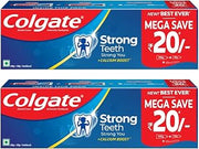Strong Teeth Cavity Protection, Colgate with Calcium Boost, 300gm with Free Toothbrush (Pack of 2), India's No.1 Toothpaste(10.5 Ounce)