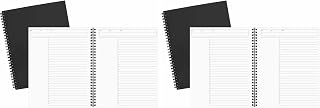 Cambridge Limited Business Notebook, Legal Ruled Paper, 5" x 8", Flexible Soft Touch Cover, Wirebound, Black (06074) 80 Sheets, (Pack of 2)