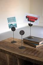 KALALOU Round Wire Card Stand, One Size, Black