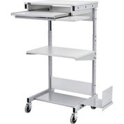 Mobile Computer Workstation with Keyboard by Global Industrial – 25.5 x 22 x 44.5 inches, Tubular,Steel, Grey, Model 506693
