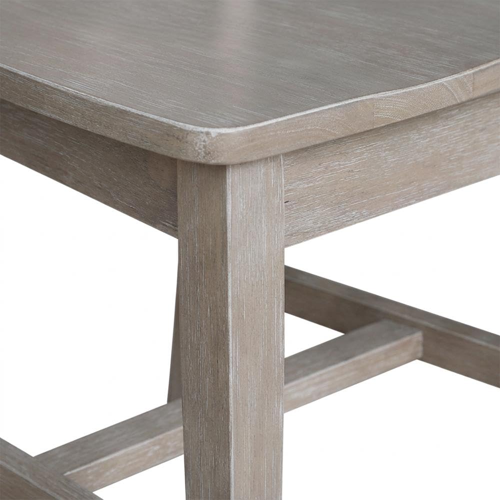 Solid Wood Dining Chair with Splatback by Furnifact – Wood, Washed Gray Taupe, Pack of 2