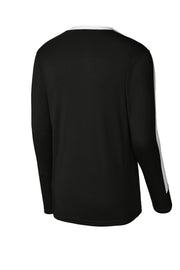 Competitor United Long Sleeve Crew | Gym T-Shirt for Men & Women by SPORT-TEK – Large, Black/ White, Model ST100LS