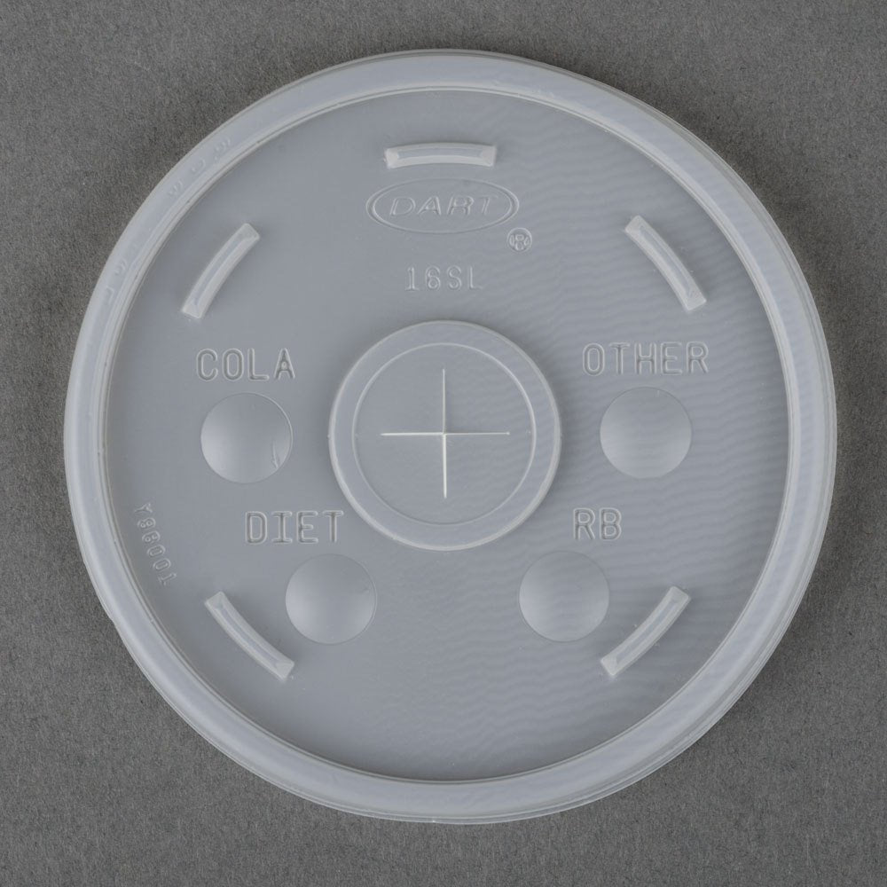 Dart 16SL Lids – Commercial-Grade Stay-On Translucent Lids With Straw Slot (1000/Case)