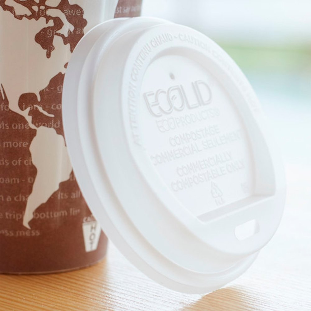 Ecolid Renewable/Compostable Hot Cup Lid Pla Fits 10-20 Oz Hot Cups 50/Pack 16 Packs/Carton Qty: by ECO PRODUCTS – 10-20 oz, 20.0 ounces, paper,PLA Paper, White, Pack of 800