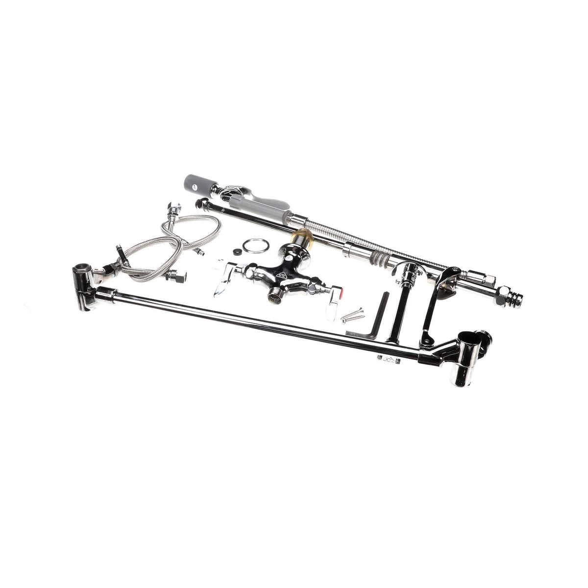 Pre Rinse Roto-Flex Design Single Hole Base with 4-Inch Spreader Low Flow Valve Wall Bracket by T&S Brass – not_applicable, Model B-0117