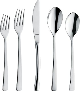 Amefa Aurora 20 Piece Flatware Set - 18/10 Polished Stainless Steel Silverware Set, Knives Forks Spoons - Dinnerware Utensils