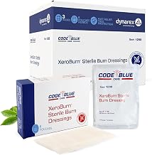 Dynarex Code Blue XeroBurn Sterile Burn Dressings - Hydrogel Dressings with Tea Tree Oil - First Aid for Minor Burns - 8" x 18" - 6 per Box, 3 Boxes per Case