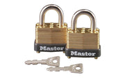 Laminated Brass Locks by Master Lock – 2 Pack, Alloy Steel, Pack of 2, Model 12T