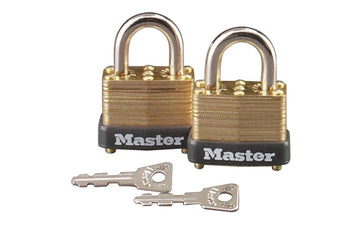 Laminated Brass Locks by Master Lock – 2 Pack, Alloy Steel, Pack of 2, Model 12T