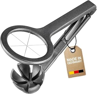 Westmark Egg Slicer Black Edition - Heavy-Duty Aluminum Cutter with Stainless Steel Blades for Wedge Slices, Multi-Purpose Wedger for Eggs, Mushrooms, Strawberries & Kiwi, Kitchen Essentials