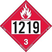 Labelmaster ZT2-1219 UN 1219 Flammable Liquid Hazmat Placard, Tagboard (Pack of 25)