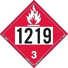 Labelmaster ZT2-1219 UN 1219 Flammable Liquid Hazmat Placard, Tagboard (Pack of 25)