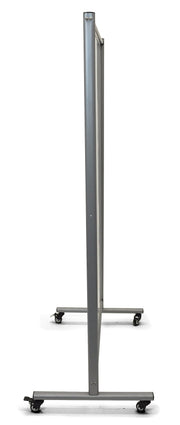 Mobile Magnetic Whiteboard Room Divider by Luxor – 76"W x 3"H, Alloy Steel, White, Model MD4072W
